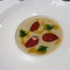 Potato , chorizo and parsley soup
